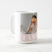 Moderne roze bundelroze fotocadeau koffiemok (Voorkant links)