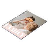 Moderne roze bundelroze fotocadeau notitieboek (Linkerzijde)