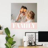 Moderne roze bundelroze fotocadeau poster (Thuiskantoor)