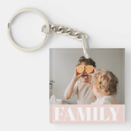 Moderne roze bundelroze fotocadeau sleutelhanger