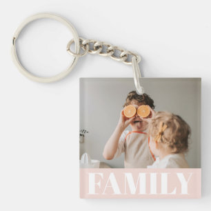 Moderne roze bundelroze fotocadeau sleutelhanger