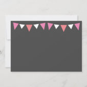 Moderne Roze Bunting Vlaggen Foto Verjaardagsfeest Kaart (Achterkant)