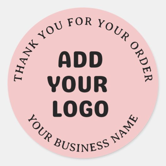 Moderne Roze Business Sticker om je Logo Toe te Vo (Voorkant)