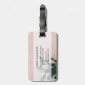 Moderne roze cactus bagagelabel (Achterkant verticaal)