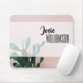 Moderne roze cactus muismat (Met muis)