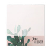 Moderne roze cactus notitieblok (Voorkant)