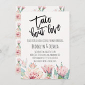 Moderne Roze Cactus Taco 'bout Love Koppels Bruilo Kaart (Voorkant / Achterkant)