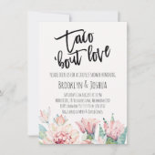 Moderne Roze Cactus Taco 'bout Love Koppels Bruilo Kaart (Voorkant)