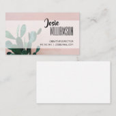 Moderne roze cactus visitekaartje (Voorkant / Achterkant)