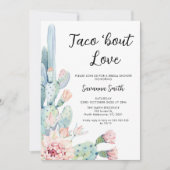 Moderne Roze Cacus Taco Over Liefde Vrijgezellenfe Kaart (Voorkant)