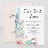Moderne Roze Cacus Taco Over Liefde Vrijgezellenfe Kaart (Voorkant / Achterkant)