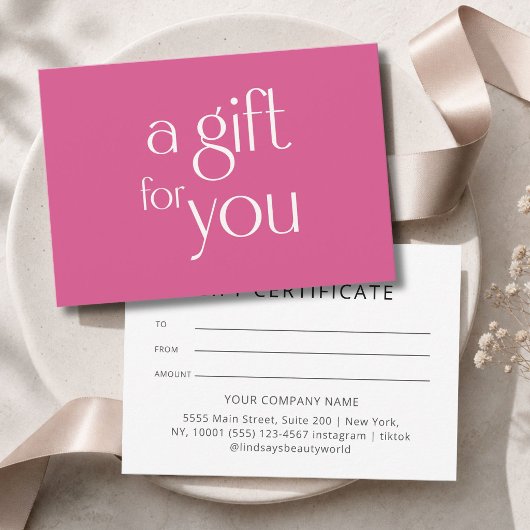 Moderne Roze Cadeaubon