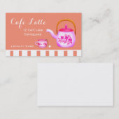 Moderne roze café Loyalty Card voor koffie Visitekaartje (Voorkant / Achterkant)