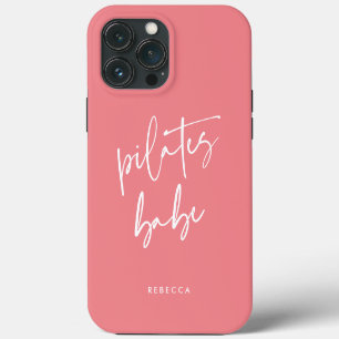 Moderne Roze Calligrafie Workout Gym Pilates iPhone 13 Pro Max Hoesje