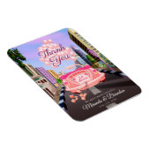 Moderne roze Cartoon auto met ballonnen Dank u Magneet (Rechterzijde)