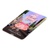 Moderne roze Cartoon auto met ballonnen Dank u Magneet (Linkerzijde)