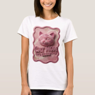 Moderne Roze CAT MOM CLUB T-shirt