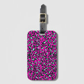 Moderne roze cheeta luipaard dierprint bagagelabel (Voorkant (verticaal))