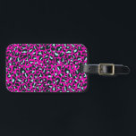 Moderne roze cheeta luipaard dierprint bagagelabel<br><div class="desc">Altijd trendy hete roze effen kleur. Wilde safari en jungle dierprint. Moderne chic fijne kleine cheeta,  luipaard vel dierprint in wit en pastel mint en roze kleur. Kleine cheeta luipaard dierprint.</div>