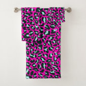 Moderne Roze Cheetah Leopard Dierenprint Bad Handdoek (Insitu)