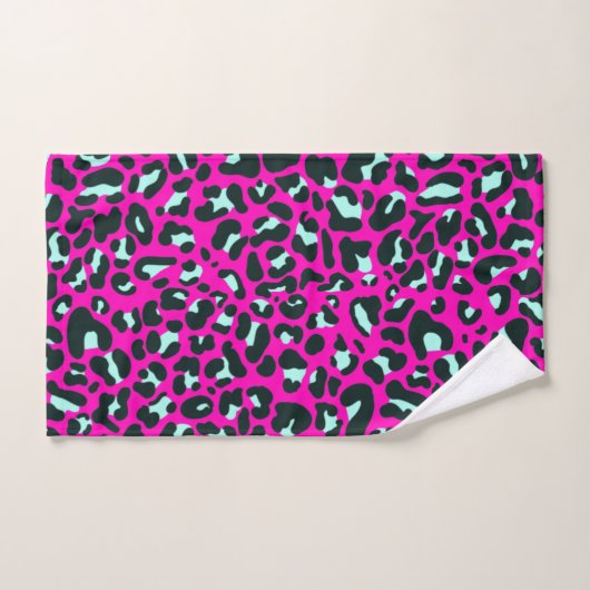 Moderne Roze Cheetah Leopard Dierenprint Bad Handdoek (Handdoek)