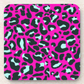Moderne Roze Cheetah Leopard Dierenprint Bier Onderzetter (Voorkant)
