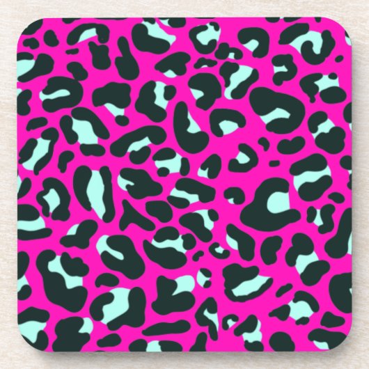 Moderne Roze Cheetah Leopard Dierenprint Bier Onderzetter (Voorkant)