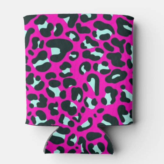 Moderne Roze Cheetah Leopard Dierenprint Blikjeskoeler (Achterkant)