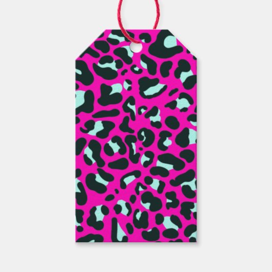 Moderne Roze Cheetah Leopard Dierenprint Cadeaulabel (Voorkant)
