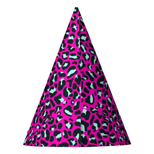 Moderne Roze Cheetah Leopard Dierenprint Feesthoedjes (Achterkant)