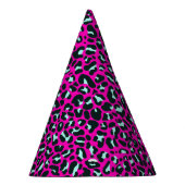 Moderne Roze Cheetah Leopard Dierenprint Feesthoedjes (Rechts)