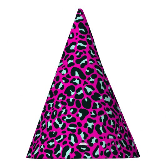 Moderne Roze Cheetah Leopard Dierenprint Feesthoedjes (Rechts)