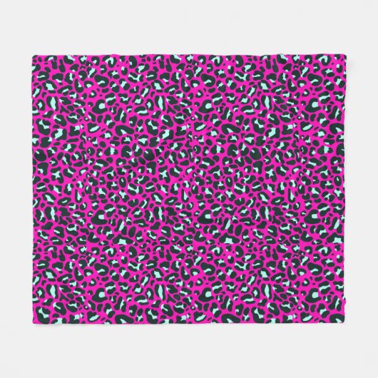 Moderne Roze Cheetah Leopard Dierenprint Fleece Deken (Voorkant (Horizontaal))