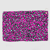 Moderne Roze Cheetah Leopard Dierenprint Golfhanddoek (Horizontaal)