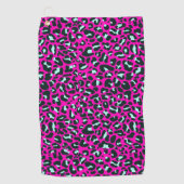 Moderne Roze Cheetah Leopard Dierenprint Golfhanddoek (Voorkant)