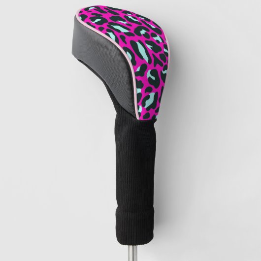 Moderne Roze Cheetah Leopard Dierenprint Golfheadcover (Schuin)