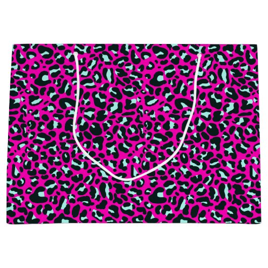 Moderne Roze Cheetah Leopard Dierenprint Groot Cadeauzakje (Voorkant)