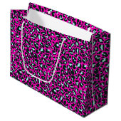 Moderne Roze Cheetah Leopard Dierenprint Groot Cadeauzakje (Voorkant Gekanteld)