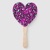 Moderne Roze Cheetah Leopard Dierenprint Handwaaier (Achterkant)