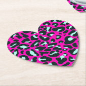 Moderne Roze Cheetah Leopard Dierenprint Kartonnen Onderzetters (Gekanteld)
