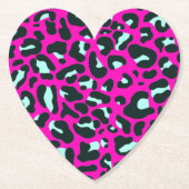 Moderne Roze Cheetah Leopard Dierenprint Kartonnen Onderzetters (Voorkant)