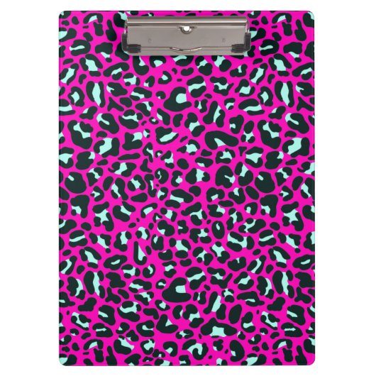 Moderne Roze Cheetah Leopard Dierenprint Klembord (Voorkant)