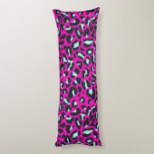 Moderne Roze Cheetah Leopard Dierenprint Lichaamskussen (Achterkant (Verticaal))