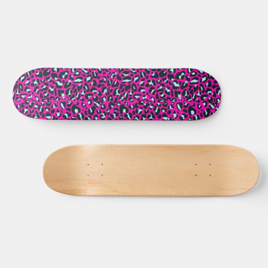 Moderne Roze Cheetah Leopard Dierenprint Persoonlijk Skateboard (Horizontaal)