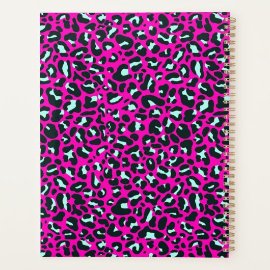 Moderne Roze Cheetah Leopard Dierenprint Planner (Achterkant)