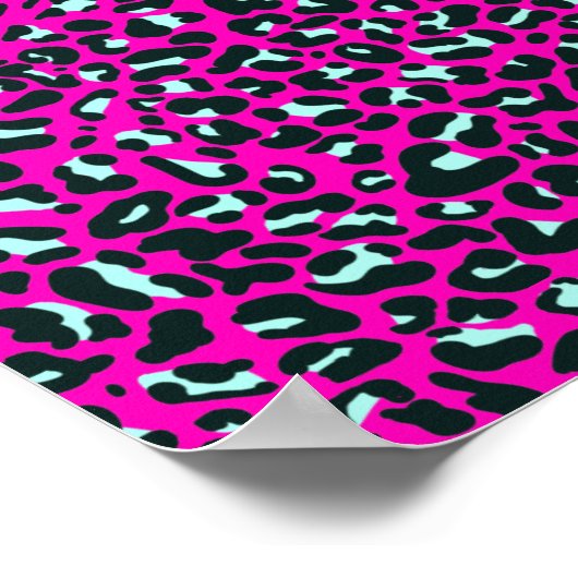 Moderne Roze Cheetah Leopard Dierenprint Poster (Hoek)