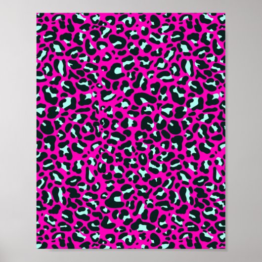 Moderne Roze Cheetah Leopard Dierenprint Poster (Voorkant)
