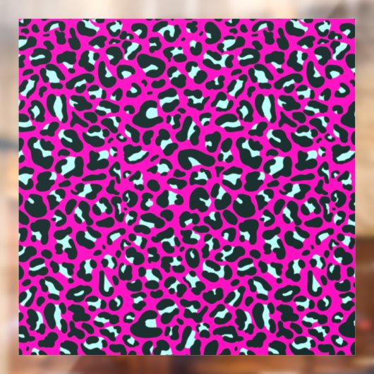 Moderne Roze Cheetah Leopard Dierenprint Raamsticker (Vel 2)