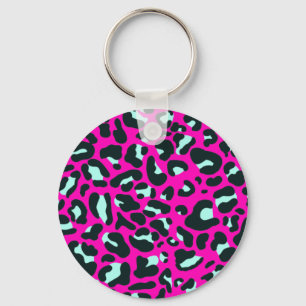 Moderne Roze Cheetah Leopard Dierenprint Sleutelhanger