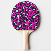 Moderne Roze Cheetah Leopard Dierenprint Tafeltennisbatje (Achterkant)